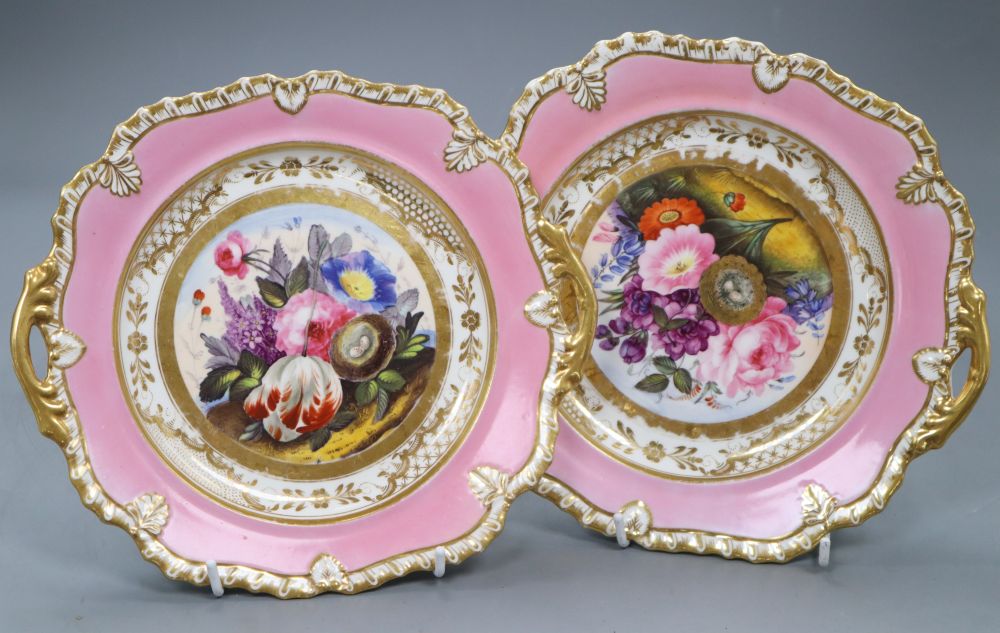 A pair of Coalport or Spode dessert dishes, c.1820